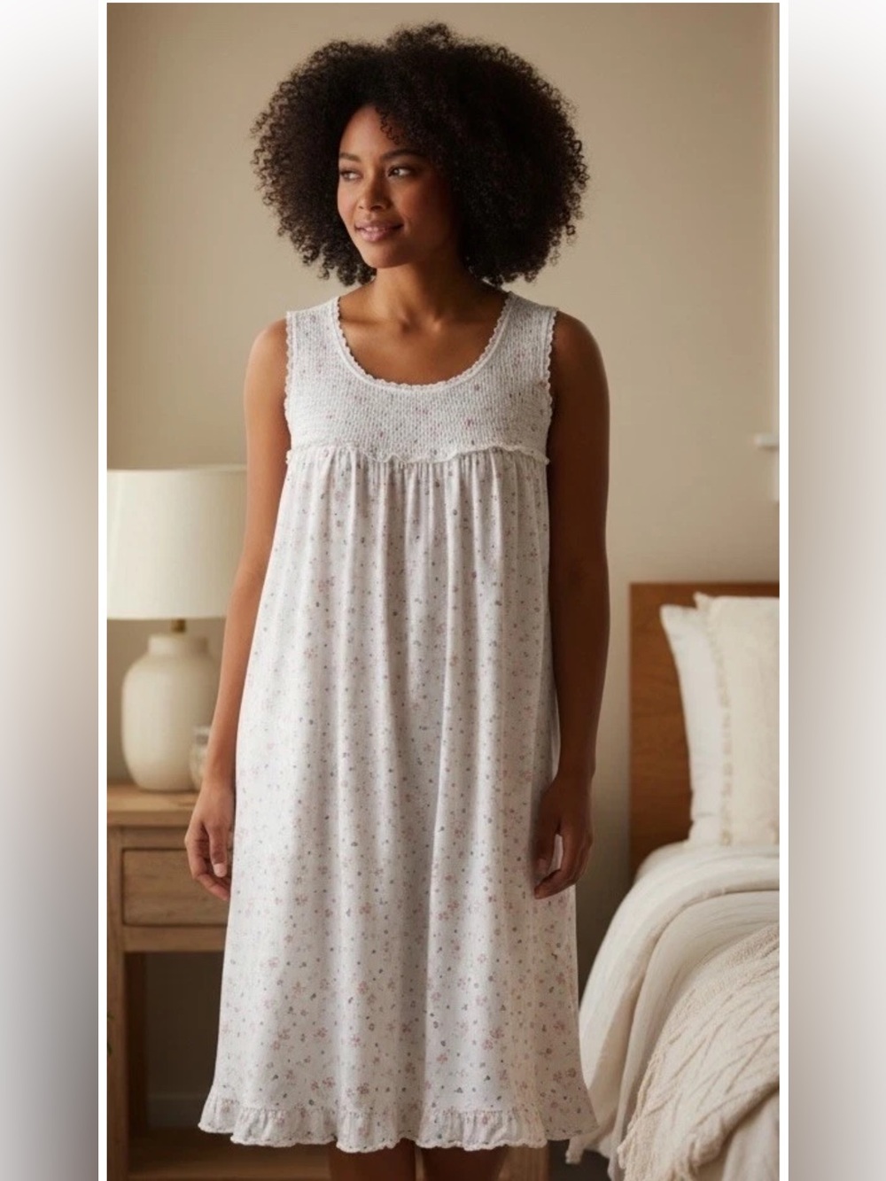 SECRET TREASURES Nightgown Size 2X Multi Floral Sleeveless Lace Trim
